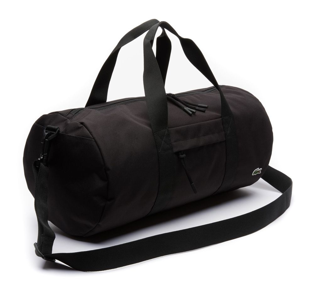 Lacoste Borsa da Viaggio Nera con Zip Uomo