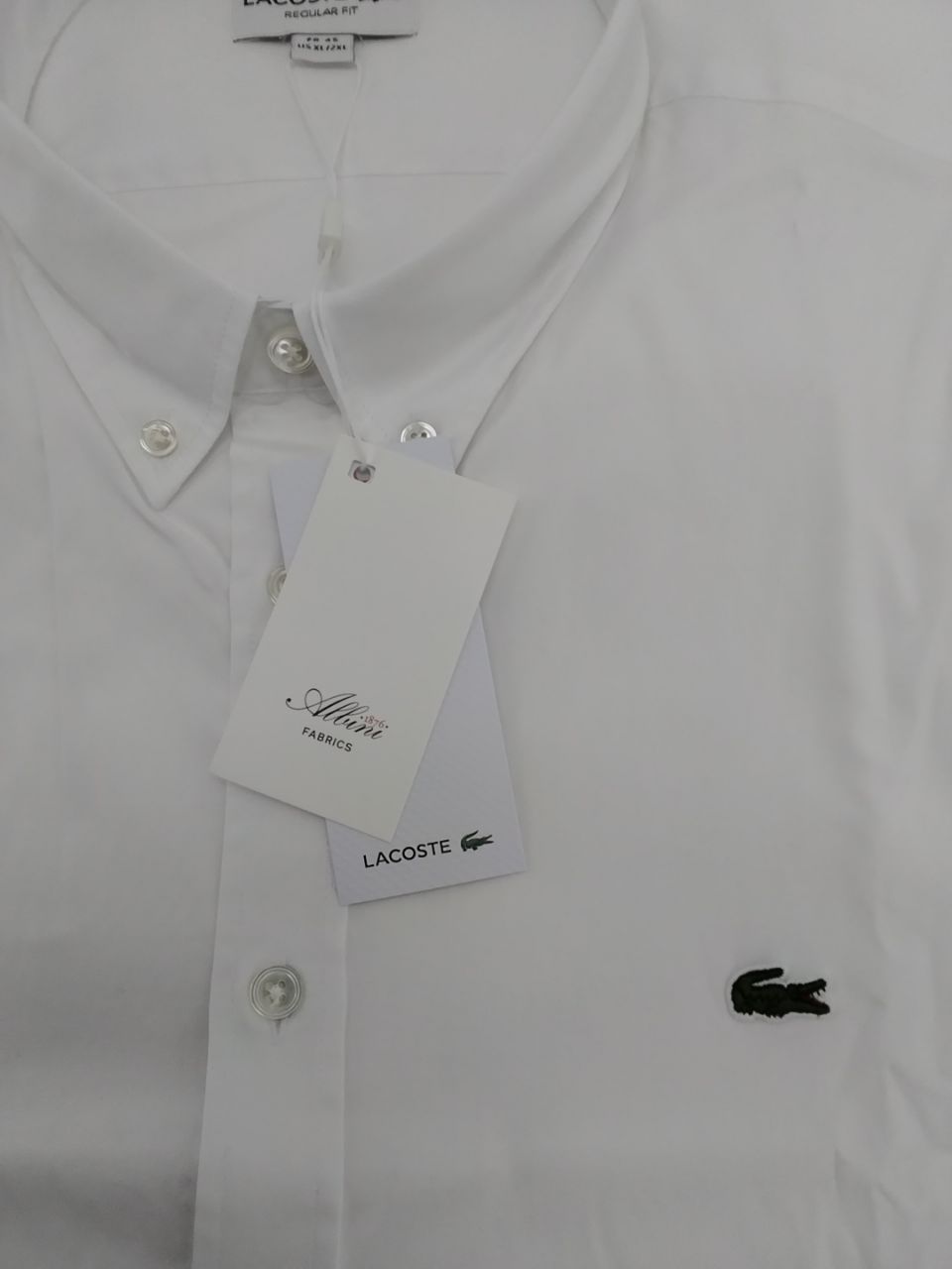 Camicia uomo Lacoste bianca in cotone