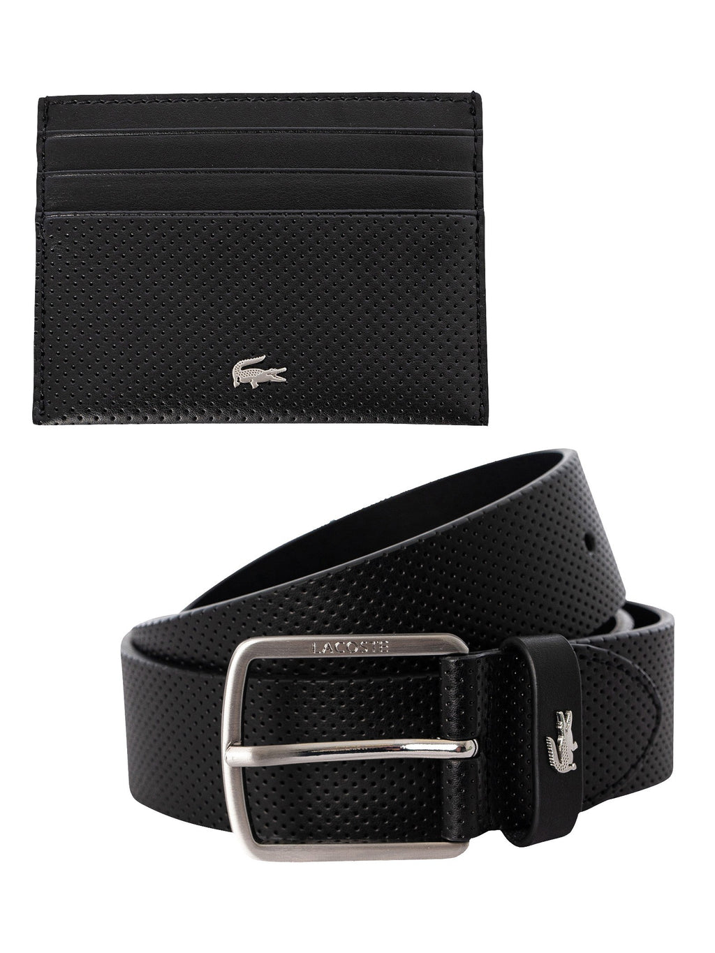 Set Cintura e Portacarte Lacoste Nero