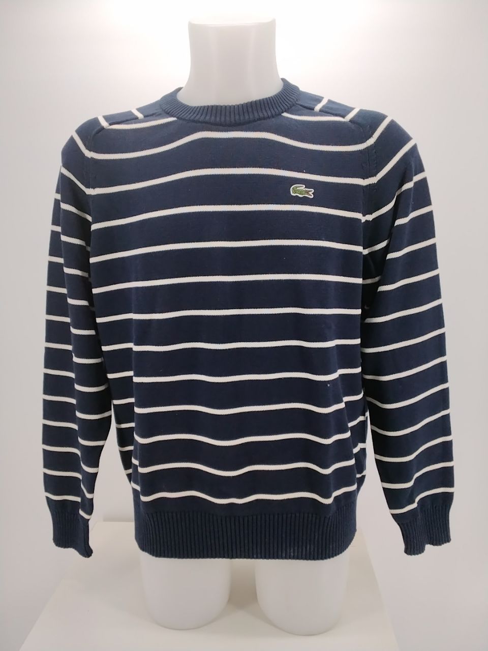 Maglione uomo Lacoste righe blu e bianco stile marina