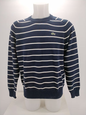Maglione uomo Lacoste righe blu e bianco stile marina