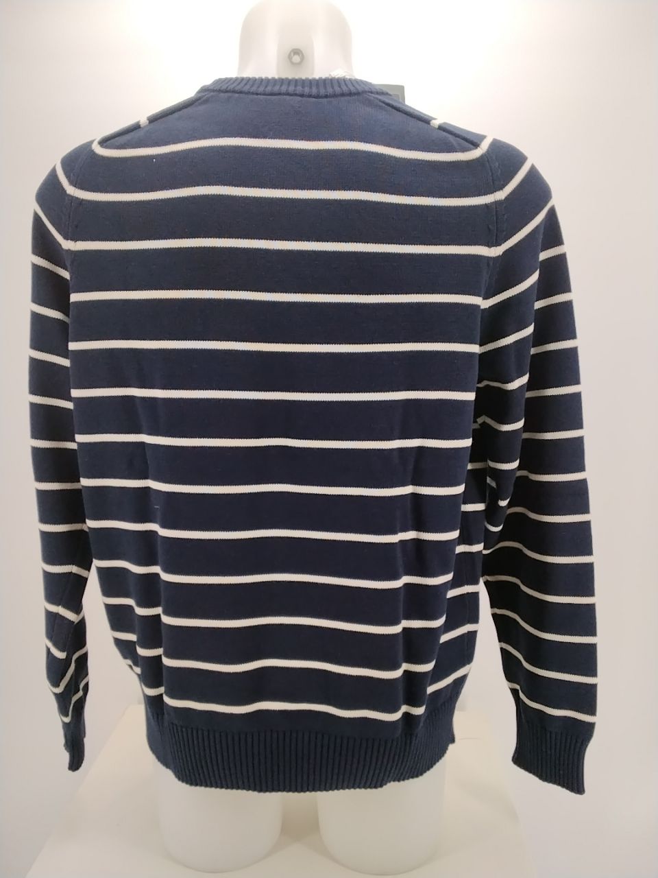 Maglione uomo Lacoste righe blu e bianco stile marina