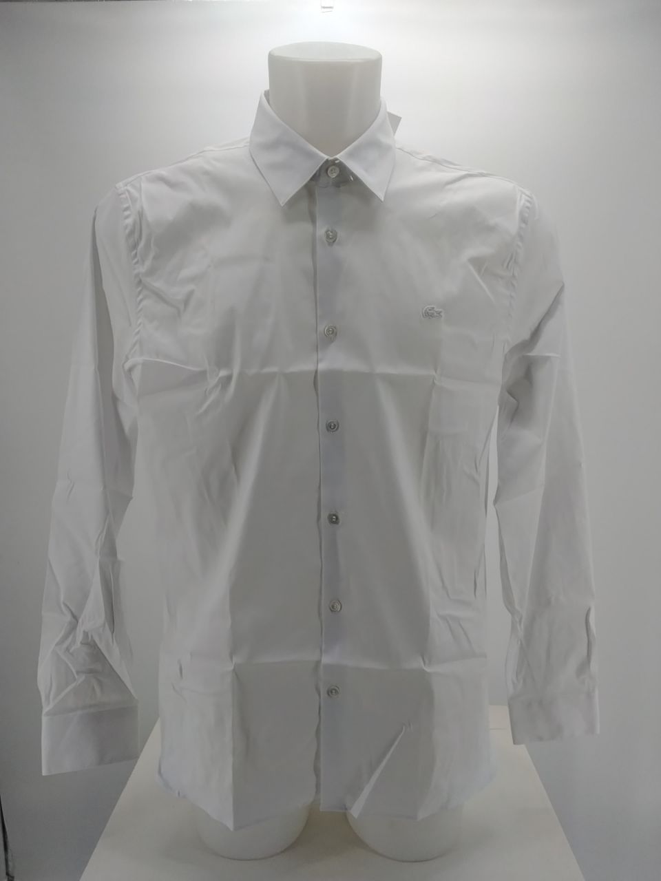 Camicia uomo Lacoste bianca slim fit in popeline