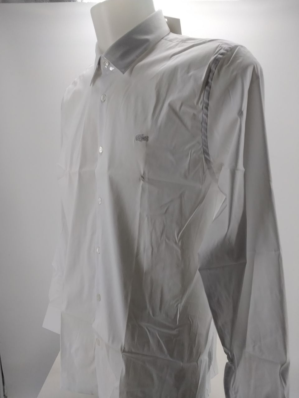 Camicia uomo Lacoste bianca slim fit in popeline