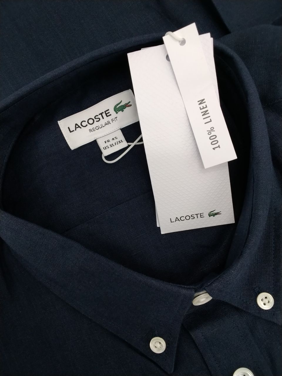 Camicia uomo Lacoste in lino manica corta