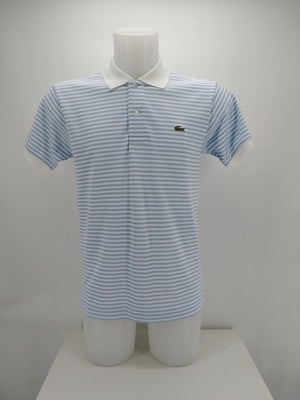 Polo Lacoste Regular fit Righe bianco celeste