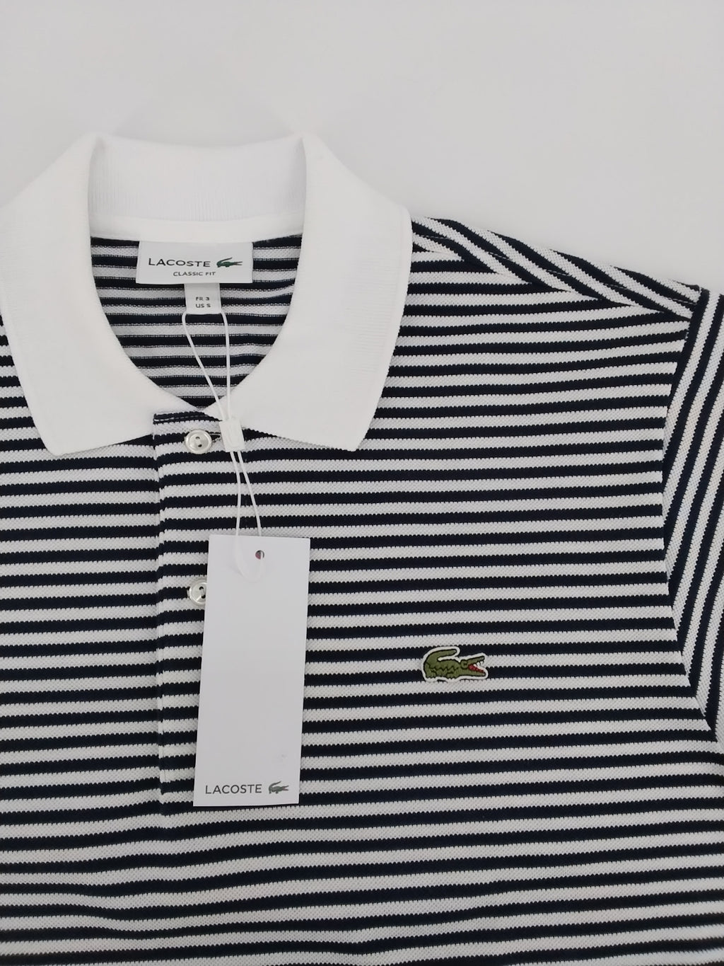 Polo Lacoste  Classic fit Righe bianco blu